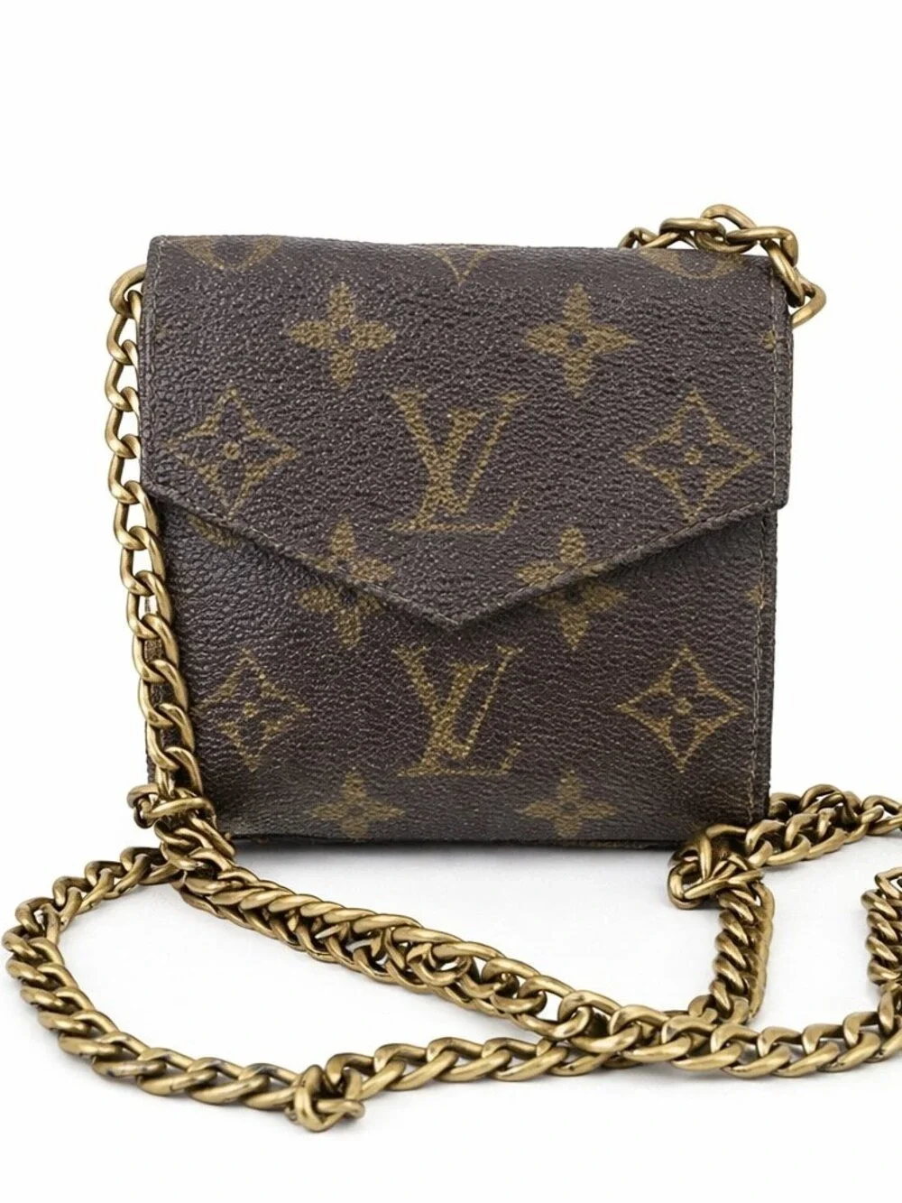 Vintage-Louis Vuitton Monogram Elise Double Sided Wallet on Chain 1988